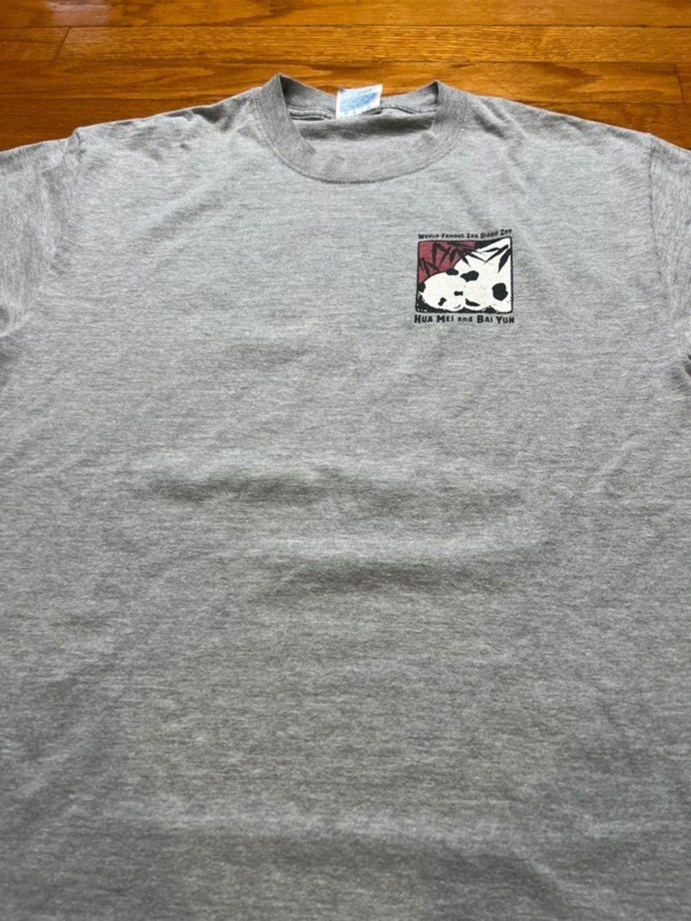 Gray Graphic Pocket Tee with Small Cartoon Print - Picture 3 of 5